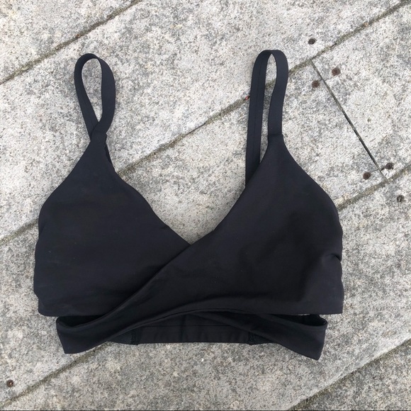 lululemon athletica Other - Lululemon Lean in Bra Size 2 Black Wrap Front